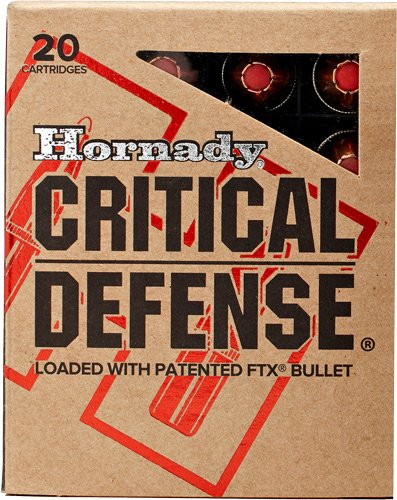 AHDY90900 HORNADY CRITICAL DEFENSE 45 - ACP 185GR FTX 20RD 10BX/CS