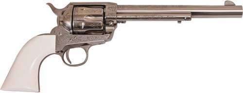 GPP405LNI_3 CIMARRON FRONTIER 357MAG PW FS - 7.5" ENGRAVED NICKEL/IVORY