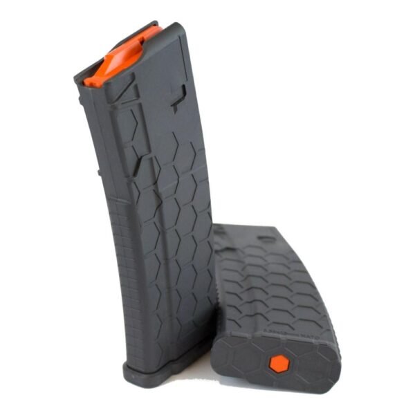 https3A2F2Fmedia.chattanoogashooting.com2Fimages2Fproduct2F1HHX30AR15S2GRY2F1HHX30AR15S2GRY-1 Sentry Hexmag Series 2 AR-15/M4/M16 Rifle Magazine Grey with Orange Follower .223/5.56x45mm 30/rd