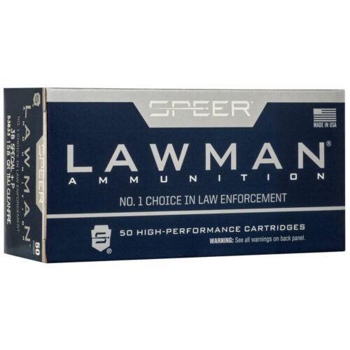 https3A2F2Fmedia.chattanoogashooting.com2Fimages2Fproduct2FCC537332FCC537331.jpg Speer Lawman Clean-Fire Handgun Ammunition .38 Spl 125gr TMJ 900 fps 50/ct