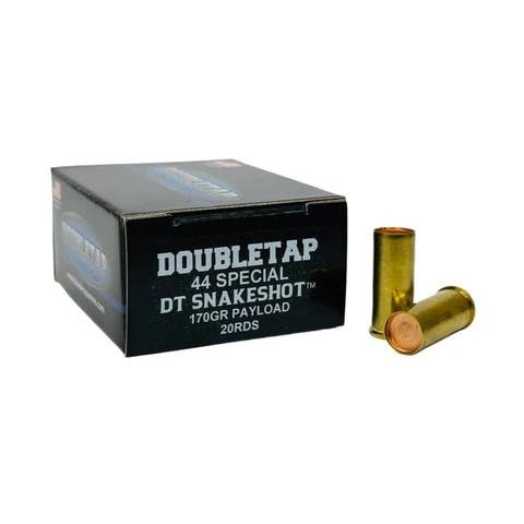 https3A2F2Fmedia.chattanoogashooting.com2Fimages2Fproduct2FDT44SSS22FDT44SSS26.jpg Double Tap DT Snakeshot Handgun Ammunition 44 Spl 70gr #9 1000 fps 20rds