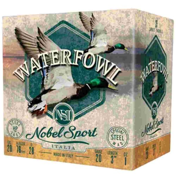https3A2F2Fmedia.chattanoogashooting.com2Fimages2Fproduct2FEPANS203ST42FEPANS203ST2-1_1.jpg Nobel Sport Steel Waterfowl 20 Shotshells 20ga 1oz 3" 1450 fps #4 25/ct