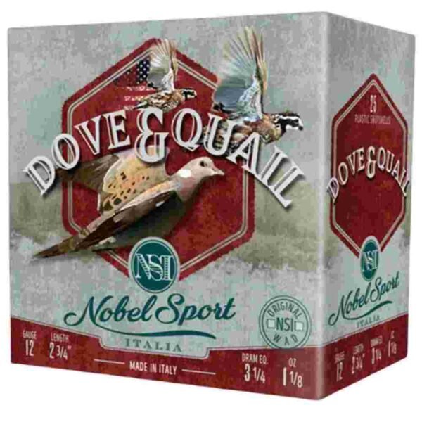 https3A2F2Fmedia.chattanoogashooting.com2Fimages2Fproduct2FEPANSF1282FEPANSF1275-1_1.jpg Nobel Sport Dove & Quail Shotshells 12 ga 2-3/4" 1-1/8 oz 1255 fps #8 25/ct