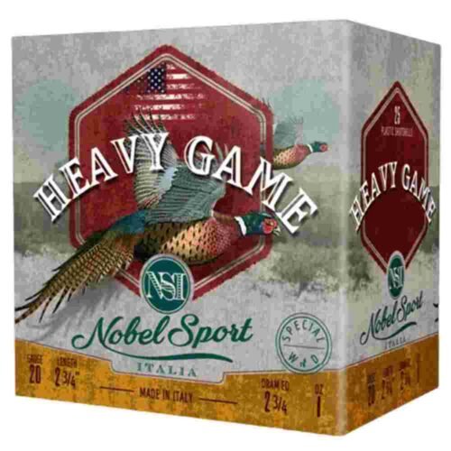 https3A2F2Fmedia.chattanoogashooting.com2Fimages2Fproduct2FEPANSH2062FEPANSH206-1.jpg Nobel Sport Heavy Game Shotshells 20 ga 2-3/4" 1 oz 1165 fps #6 25/ct