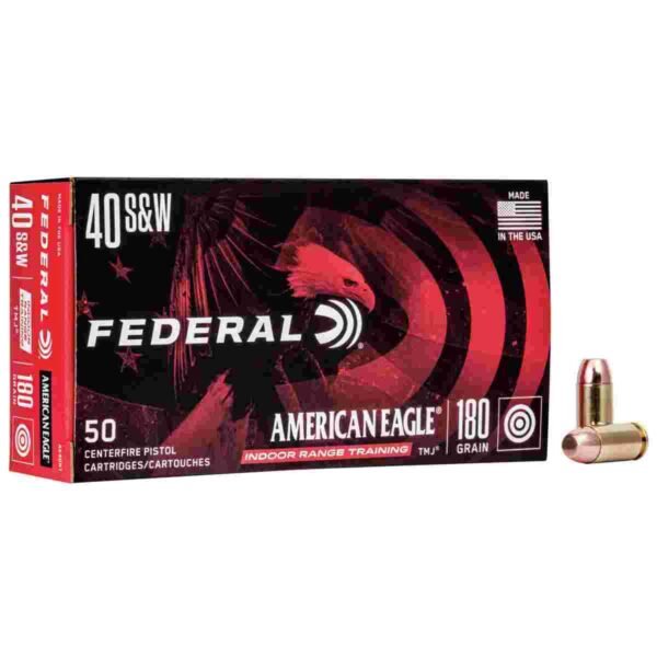 https3A2F2Fmedia.chattanoogashooting.com2Fimages2Fproduct2FFAAE40N12FFAAE40N1_1.jpg American Eagle IRT Handgun Ammunition .40 S&W 180 gr TMJ 1000 fps 50/ct