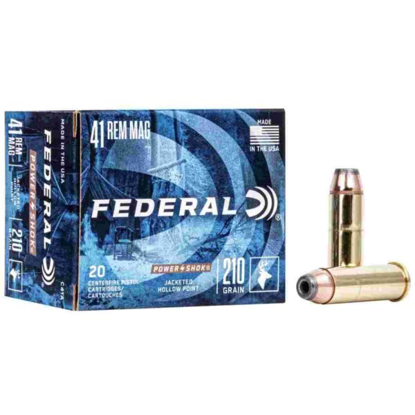 https3A2F2Fmedia.chattanoogashooting.com2Fimages2Fproduct2FFAC41A2FFAC41A_1.jpg Federal Power-Shok Handgun Ammunition .41 Mag 210 gr JHP 1230 fps 20/box
