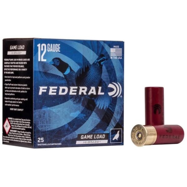 https3A2F2Fmedia.chattanoogashooting.com2Fimages2Fproduct2FFAH12642FFAH1264-1.jpg Federal Game-Shok Upland Game - Hi Brass Load - 12ga 2-3/4" 1-1/4oz. #4-Shot 25/Box