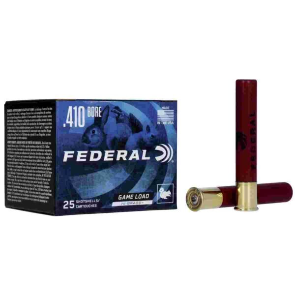 https3A2F2Fmedia.chattanoogashooting.com2Fimages2Fproduct2FFAH41372FFAH4137_1.jpg Federal Game-Shok Upland Game Shotshells Hi Brass Load .410ga 3" 11/16oz. #7.5-Shot 1135 fps 25/ct