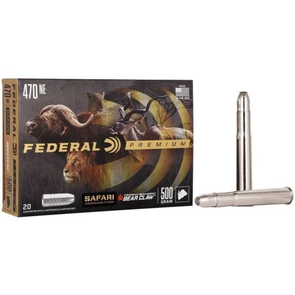 https3A2F2Fmedia.chattanoogashooting.com2Fimages2Fproduct2FFAP470T12FFAP470T1-1.jpg Federal Premium Cape-Shok Rifle Ammunition .470 Nitro 500 gr TBBC 2150 fps - 20/ct