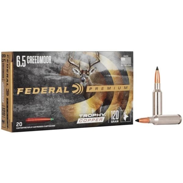 https3A2F2Fmedia.chattanoogashooting.com2Fimages2Fproduct2FFAP65CRDTC12FFAP65CRDTC1-1.jpg Federal Premium Trophy Copper Rifle Ammunition 6.5 Creedmoor 120gr TC 20/ct