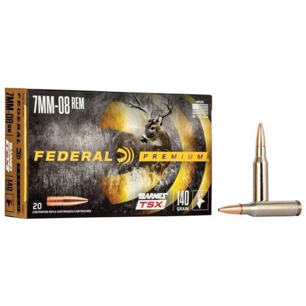 https3A2F2Fmedia.chattanoogashooting.com2Fimages2Fproduct2FFAP708C2FFAP708C_2.jpg Federal Barnes TSX Rifle Ammunition 7mm-08 Rem 140gr HP 2820 fps 20/ct