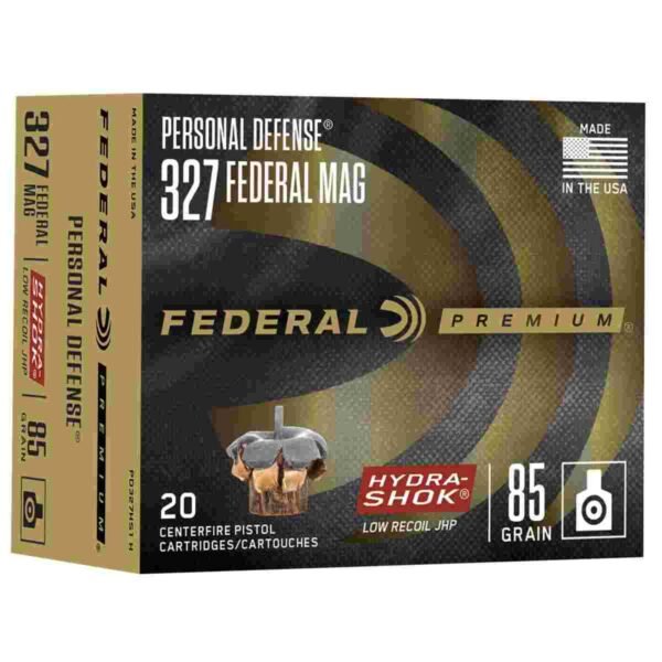 https3A2F2Fmedia.chattanoogashooting.com2Fimages2Fproduct2FFAPD327HS1H2FFAPD327HS1H_1.jpg Federal Premuim Personal Defense Handgun Ammunition .327 Mag 85 gr JHP 1400 fps 20/box
