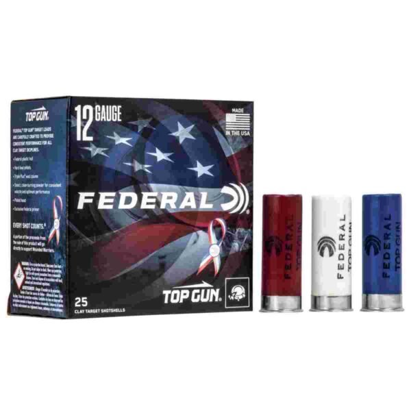 https3A2F2Fmedia.chattanoogashooting.com2Fimages2Fproduct2FFATGL12US82FFATGL12US8_1.jpg Federal Top Gun Target Shotshell 12 ga 2-3/4" 1-1/8 oz #8 1145 fps 25/ct