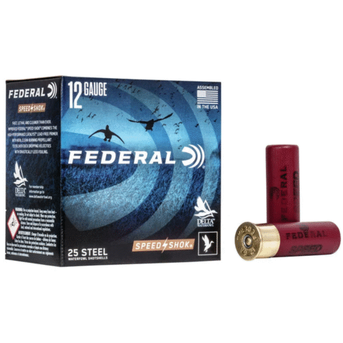 https3A2F2Fmedia.chattanoogashooting.com2Fimages2Fproduct2FFAWF14222FFAWF1422.png FEDERAL SPEED-SHOK HIGH VELOCITY STEEL 12GA 3" 1-1/4OZ 2 AMMO 25RD
