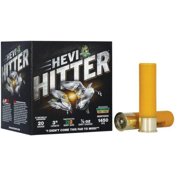 https3A2F2Fmedia.chattanoogashooting.com2Fimages2Fproduct2FHVHS290222FHVHS290221.jpg HEVI-Shot HEVI-Hitter Tungsten/Steel Shotshells 20ga 3" 7/8oz 1450 fps #2 25/ct