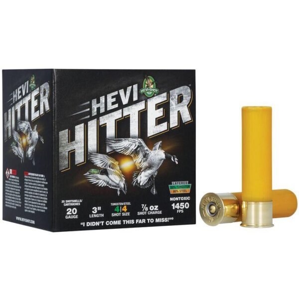 HEVI-Shot HEVI-Hitter Tungsten/Steel Shotshells 20ga 3" 7/8oz 1450 fps #4 25/ct