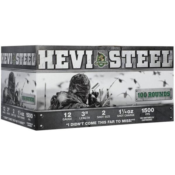 https3A2F2Fmedia.chattanoogashooting.com2Fimages2Fproduct2FHVHS601022FHVHS601021.jpg HEVI-Shot HEVI-Steel Shotshells 12ga 3" 1-1/4oz 1500 fps #2 100/ct