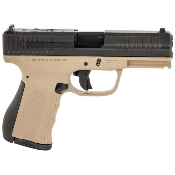 https3A2F2Fmedia.chattanoogashooting.com2Fimages2Fproduct2FJJFMKG49DE2FMKG49DE.jpg FMK Mach 9 Handgun 9mm Luger 10rd Magazine(1) 4" Barrel Optic Ready FDE Frame