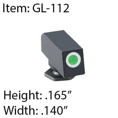 https3A2F2Fmedia.chattanoogashooting.com2Fimages2Fproduct2FKQGL1122FKQGL112.jpg Ameriglo Classic Style Tritium Night Sight / Front - Green / Outline - White