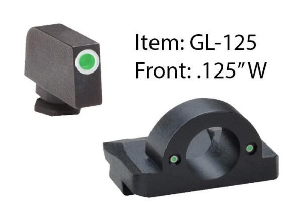https3A2F2Fmedia.chattanoogashooting.com2Fimages2Fproduct2FKQGL1262FKQGL126.jpg Ameriglo Ghost Ring Night Sight Set for Select Glocks / Front Tritium - Green / Front Outline - White / Rear Tritium - Green