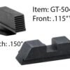 https3A2F2Fmedia.chattanoogashooting.com2Fimages2Fproduct2FKQGT5042FKQGT504.jpg Ameriglo Defoor Performance Black Sight Set for Glock 17-39 / Front Width .115" / Rear Notch .150"
