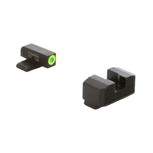https3A2F2Fmedia.chattanoogashooting.com2Fimages2Fproduct2FKQSA5332FKQSA533.jpg Ameriglo Green Tritium LumiGreen Outline Front Black Serrated Rear Hellcat Standard