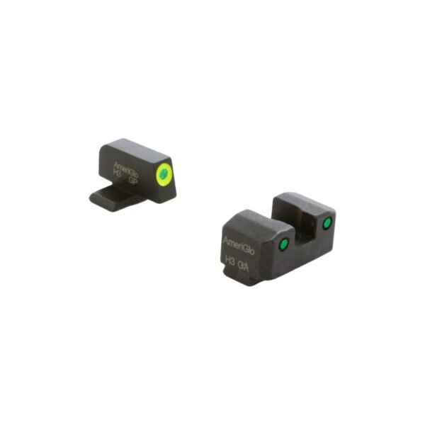 https3A2F2Fmedia.chattanoogashooting.com2Fimages2Fproduct2FKQSG8202FKQSG820-1.jpg Ameriglo Trooper Tritium Handgun Sight Set for Sig with #6 Front and #8 Rear Green Rear Green with LumiGreen Front