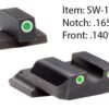 Ameriglo Classic Style Night Sight Set for S&W M&P Shield / Front Tritium - Green / Front Outline - White / Rear Tritium - Green / Rear Outline  White