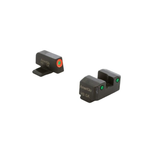 https3A2F2Fmedia.chattanoogashooting.com2Fimages2Fproduct2FKQXD8162FKQXD816-1 Ameriglo Trooper Tritium Handgun Sight Set for Springfield XD Green Rear Green with Orange Front