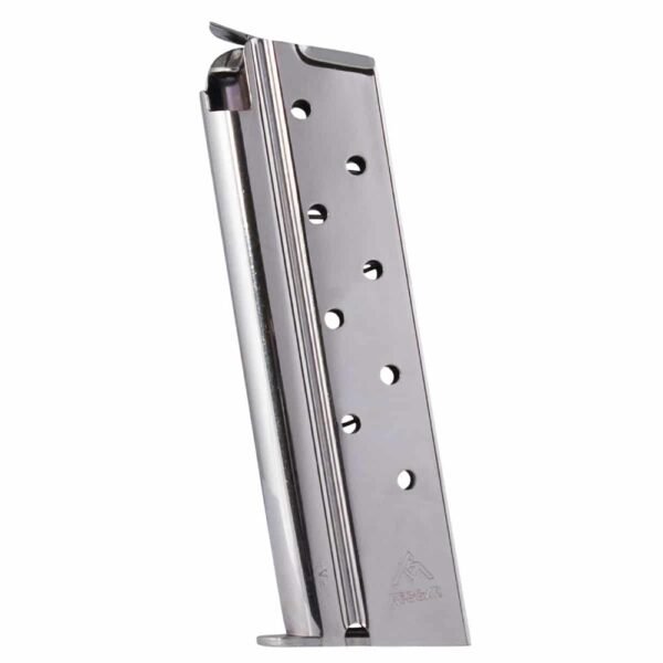 https3A2F2Fmedia.chattanoogashooting.com2Fimages2Fproduct2FMYMGCGOV38N2FMYMGCGOV38N-1 Mec-Gar 1911 Govt Handgun Magazine .38 Super HT Nickel 9/rd