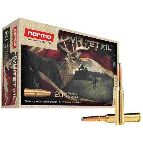 https3A2F2Fmedia.chattanoogashooting.com2Fimages2Fproduct2FNH201666222F20166622.jpg Norma WhiteTail Rifle Ammunition 6.5x55 SE 156gr PSP 2559 fps 20/ct