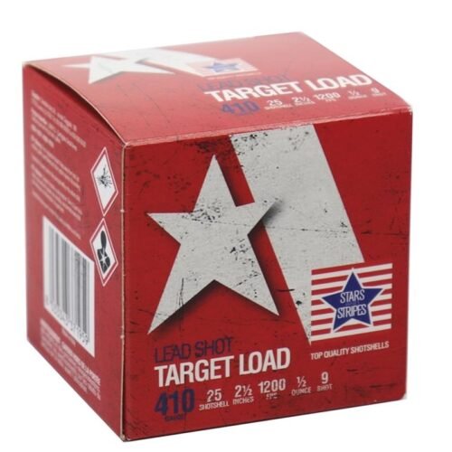 Stars and Stripes Target Loads 410 Gauge Ammo 2-1/2 PPU Stars & Stripes Target Shotshells 410ga 2-1/2" 1/2oz 1200 fps #9 25/ct