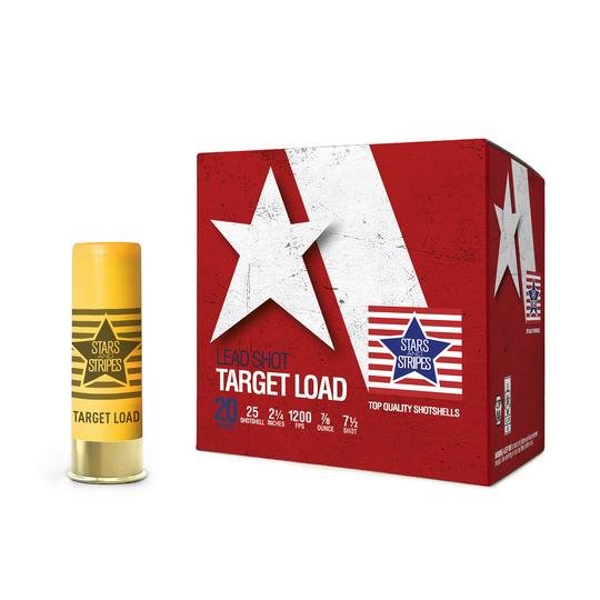 https3A2F2Fmedia.chattanoogashooting.com2Fimages2Fproduct2FOQCT824752FOQCT82475.jpg PPU Stars & Stripes Target Shotshells 20ga 2-3/4" 7/8oz 1200 fps #7.5 25/ct