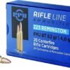 https3A2F2Fmedia.chattanoogashooting.com2Fimages2Fproduct2FOQPP223F22FOQPP223F2.jpg PPU Rifle Ammunition .223 Remington FMJ BT 62gr 3042 fps 20/ct