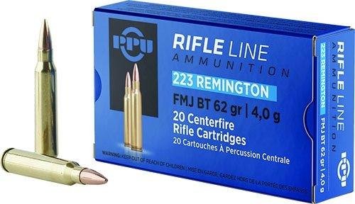 https3A2F2Fmedia.chattanoogashooting.com2Fimages2Fproduct2FOQPP223F22FOQPP223F2.jpg PPU Rifle Ammunition .223 Remington FMJ BT 62gr 3042 fps 20/ct