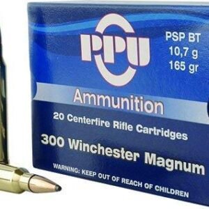 PPU Rifle Ammunition .300 Win Magnum 165 gr SPBT 3050 fps 20/ct