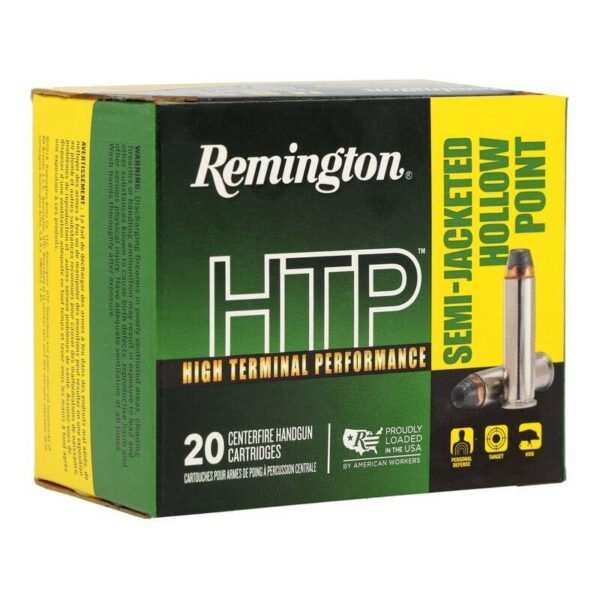 https3A2F2Fmedia.chattanoogashooting.com2Fimages2Fproduct2FRT222372FRT22237_1_2.jpg Remington HTP Handgun Ammunition .357 Mag 110 gr SJHP 1295 fps 20/ct