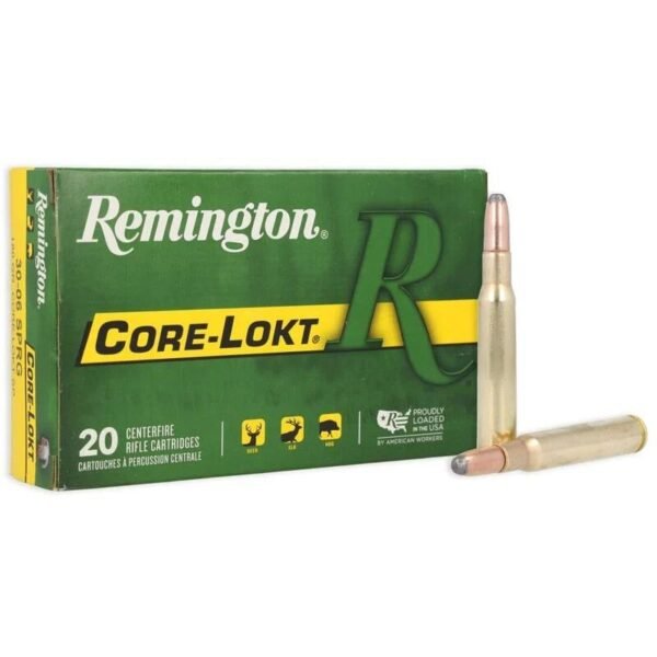 https3A2F2Fmedia.chattanoogashooting.com2Fimages2Fproduct2FRT278302FRT27830-1.jpg Remington Core-Lokt Rifle Ammunition .30-06 Sprg 220 gr SP 2410 fps 20/ct