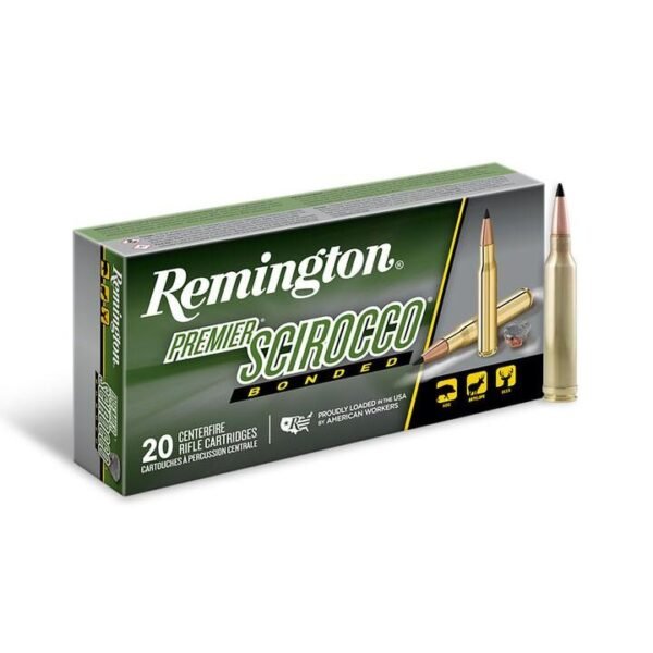https3A2F2Fmedia.chattanoogashooting.com2Fimages2Fproduct2FRT293162FRT29316-1.jpg Remington Premier Scirocco Rifle Ammunition 7mm Rem Mag 150 gr PT 3110 fps 20/ct