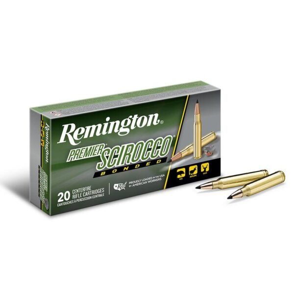 https3A2F2Fmedia.chattanoogashooting.com2Fimages2Fproduct2FRT293282FRT29328-1.jpg Remington Premier Scirocco Rifle Ammunition 30-06 Springfield 180 gr PT 2700 fps 20/ct