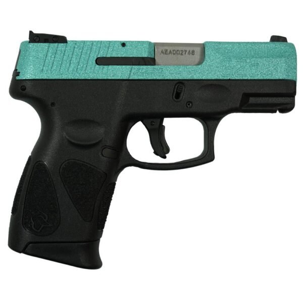 Custom Glock G43 SUBCOMPACT PISTOL 9MM REVOLUTION ENGRAVED FRAME BROWN GLUI4350201REV FIREARM Taurus G2C "Robin's Egg Blue Glitter" Handgun 9mm Luger 12rd Magazines(2) 3.2" Barrel