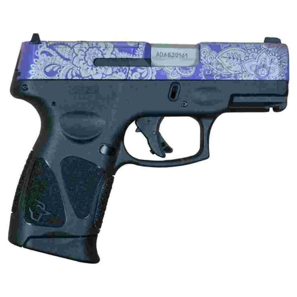 https3A2F2Fmedia.chattanoogashooting.com2Fimages2Fproduct2FTX1G3CP931PPP2FTX1G3CP931PPP-1.jpg Taurus G3C Custom "Purple Paisley" T.O.R.O. Handgun 9mm Luger 12/rd Magazines (3) 3.2" Barrel Optic Ready
