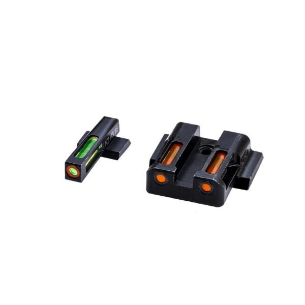 https3A2F2Fmedia.chattanoogashooting.com2Fimages2Fproduct2FVHMPN6212FVHMPN621-1.jpg HIVIZ Litewave H3 Tritium/Litepipe Handgun Sight Set for S&W M&P Green with Orange Ring Front Orange Rear
