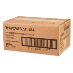 Winchester USA Handgun Ammunition 9mm Luger 115 gr. FMJ 1190 fps 1000/case