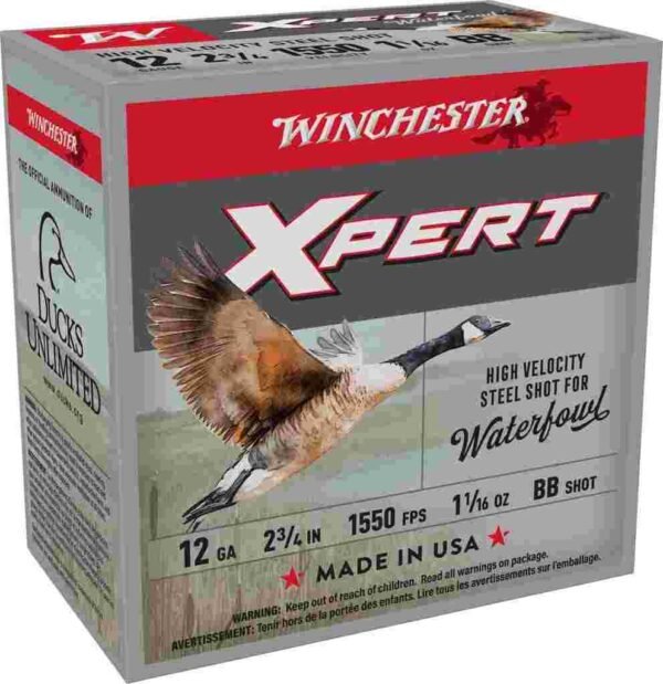 https3A2F2Fmedia.chattanoogashooting.com2Fimages2Fproduct2FWNWEX12BB2FWNWEX12BB_1.jpg Winchester Xpert High Velocity Steel Shotshells 12 ga 2-3/4" 1-1/16 oz 1550 fps #BB 25/ct
