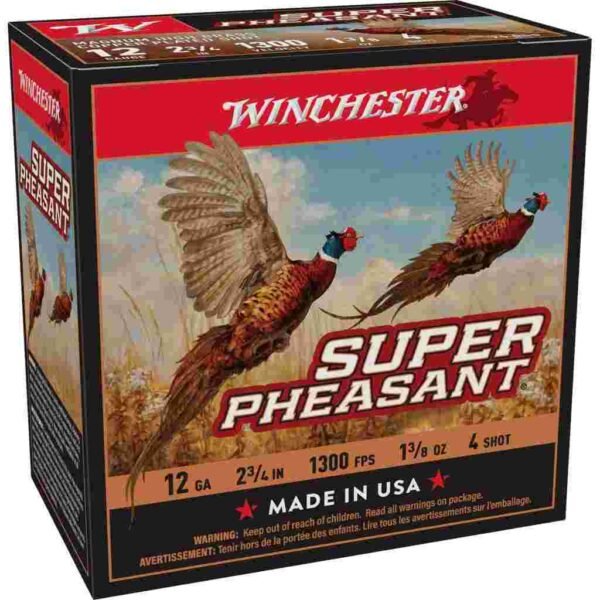 https3A2F2Fmedia.chattanoogashooting.com2Fimages2Fproduct2FWNX12PH42FWNX12PH4_1.jpg Winchester Super-X Super Pheasant Shotshells 12 ga 2-3/4" 1-3/8 oz 1450 fps #4 25/ct