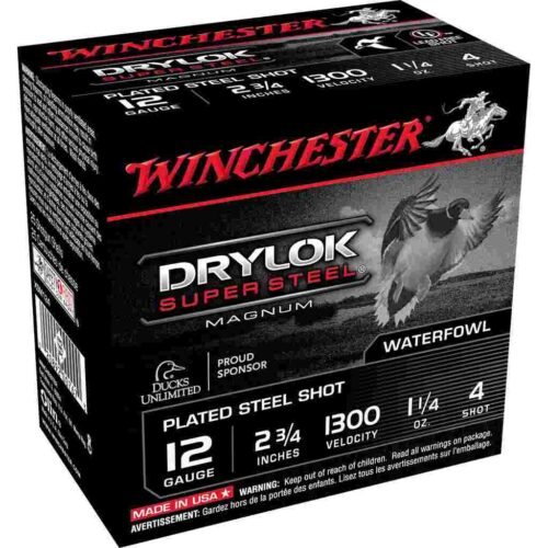 https3A2F2Fmedia.chattanoogashooting.com2Fimages2Fproduct2FWNXSM1242FWNXSM1241.jpg Winchester Super-X Drylok Super Steel Shotshells 12ga 2-3/4" 1-1/4oz 1300 fps #4 25/ct