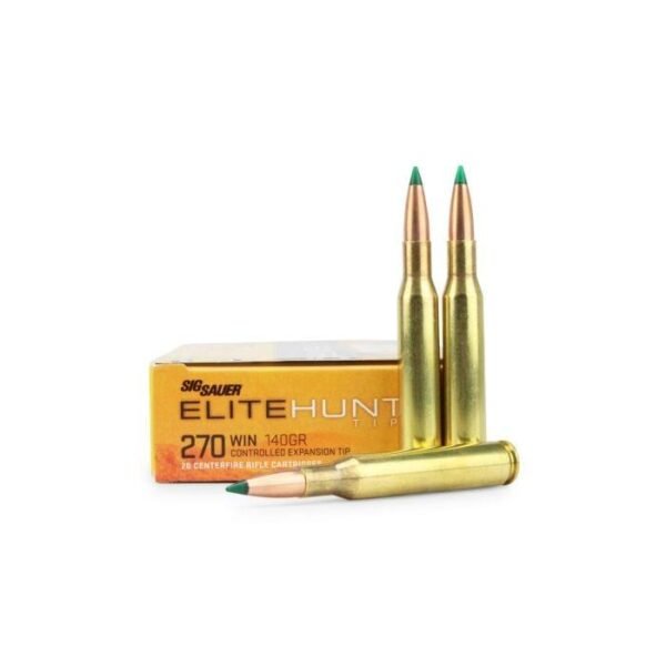 https3A2F2Fmedia.chattanoogashooting.com2Fimages2Fproduct2FXI6196892FXI619689_2.jpg Sig Sauer Elite Tipped Hunting Rifle Ammunition .270 Win 140gr PT 2950 fps 20/ct