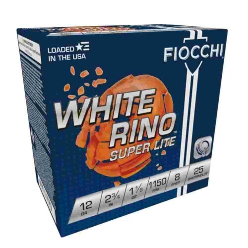https3A2F2Fmedia.chattanoogashooting.com2Fimages2Fproduct2FXN12WRSL82FXN12WRSL8-1.jpg Fiocchi White Rino Super Lite Shotshells 12 ga 2-3/4" 1-1/8oz 1150 fps #8 25/ct