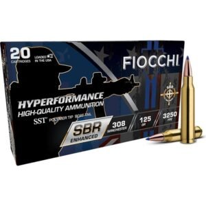 Fiocchi Hyperformance SBR SST Ammunition .308 Win 125gr PT 3250 fps 20/ct